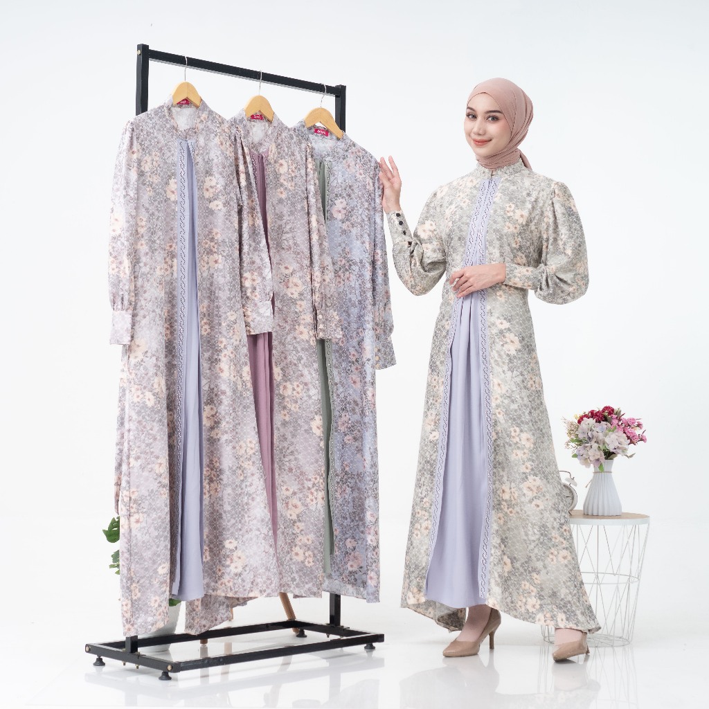 Gamis mewah model terbaru lebaran 2026 busui friendly