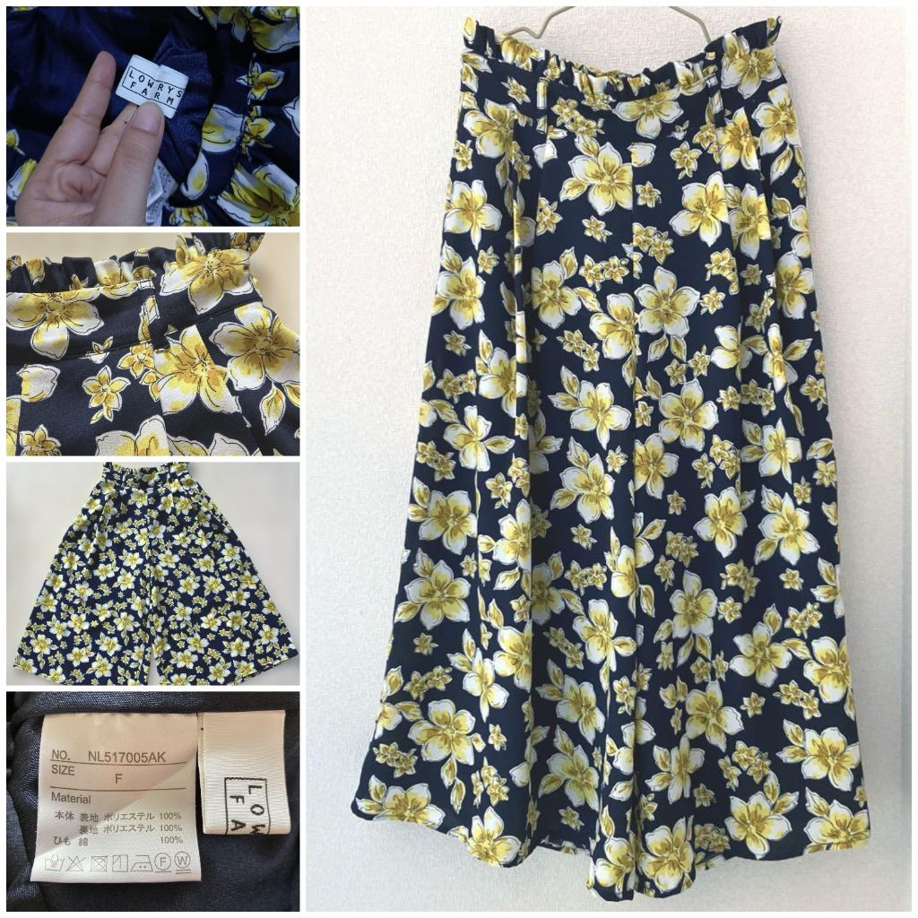 LOWRYS FARM Celana Gaucho Motif bunga Free size