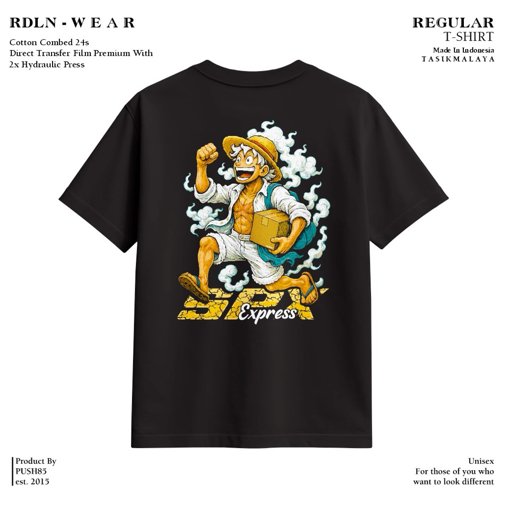 RDLN SPX EXPRESS | T-shirt Kaos Kurir Luffy Gear 5 Regulr Fit Tangan Pendek