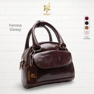 Tas Verona Wanita Selempang Top Tali Tenteng Tas Mini Glossy Kulit Premiun Tas Handlebag Top Slingba