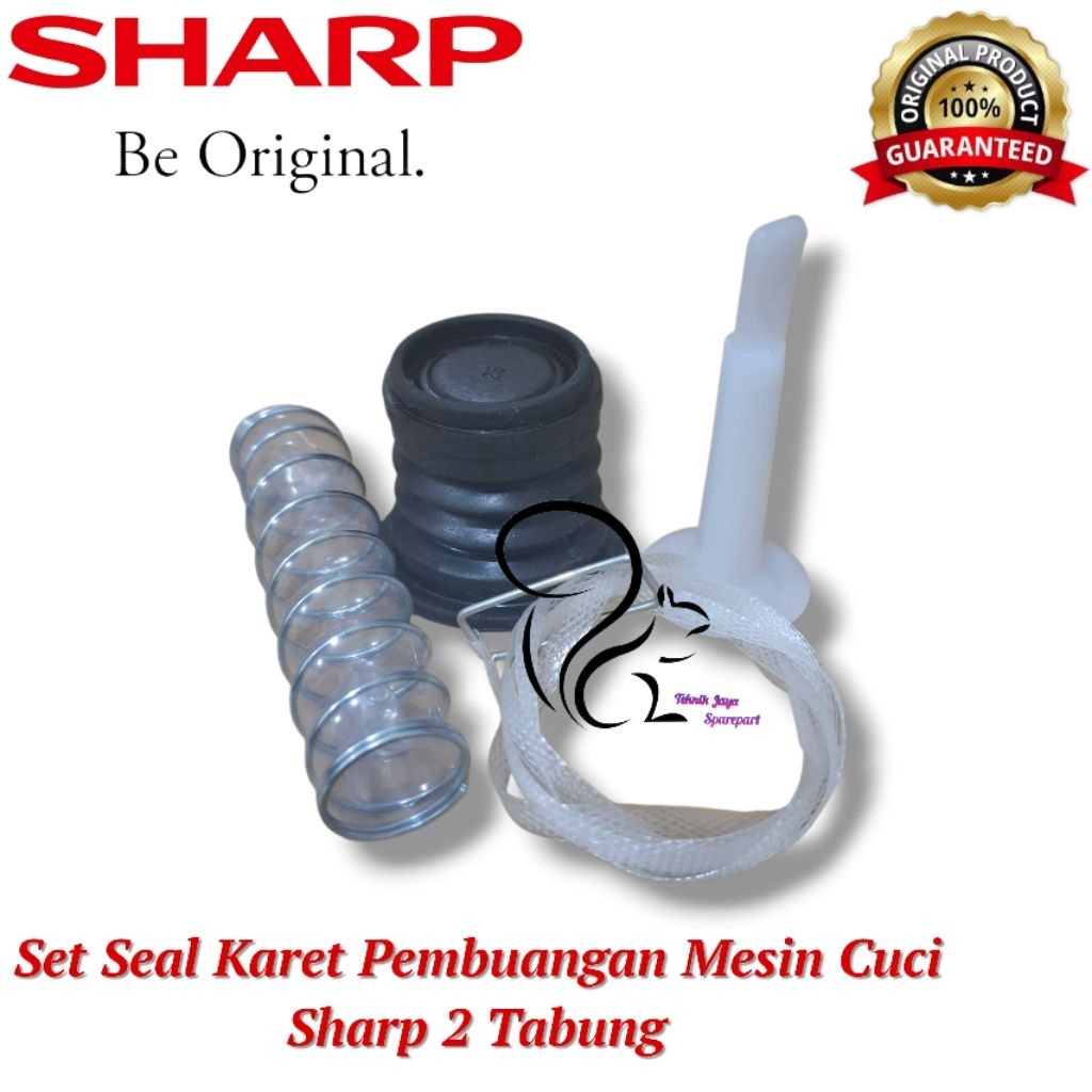 SHARP ES T75NT 75NT Set Seal Karet + Tali Pembuangan Mesin Cuci Sharp 2 Tabung