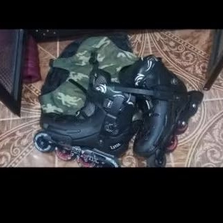 Inline skate lynx full black size 45 bekas murah free ransel khusus sepatu roda