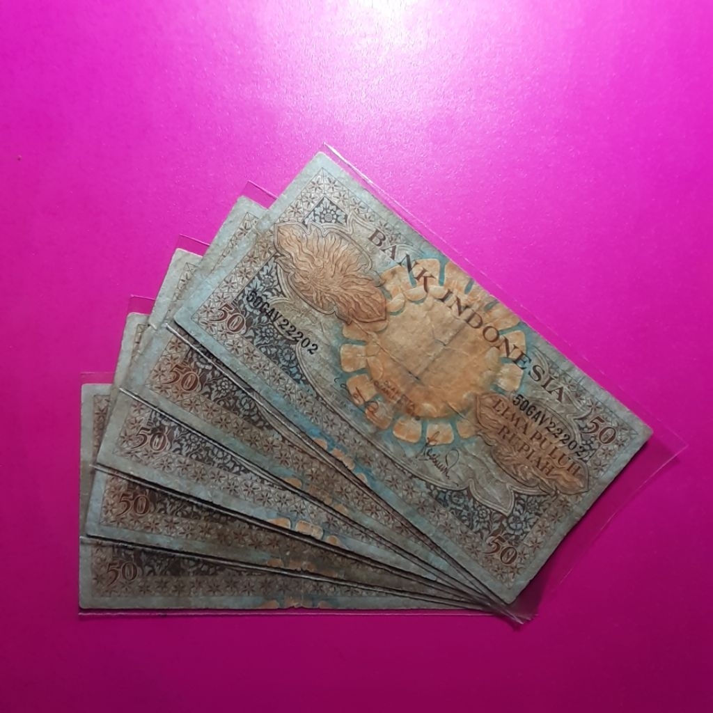 uang kuno 50 rupiah seri bunga 1959