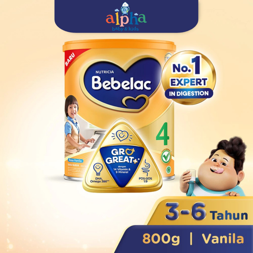 Bebelac 4 / Bebelac 3+ VANILA Susu Pertumbuhan Bubuk 3-6 Tahun- Susu Formula- Susu Kaleng - 800gr