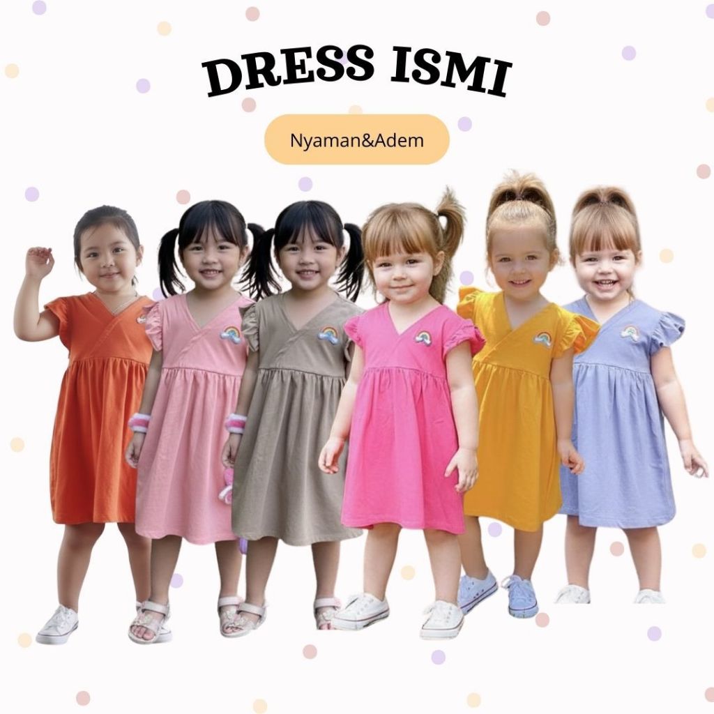 Smilee Dress Ismi - Dress Anak Cewek [1-5 Tahun] Katun Lembut Adem & Stylish untuk Anak Perempuan