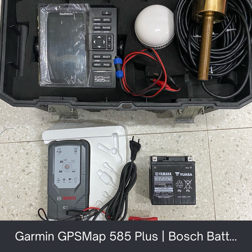 Garmin GPSMap 585 Plus + Garmin Transducer GT15M-TH + Garmin GA38 GPS Antenna | Fish Finder | Sonar 