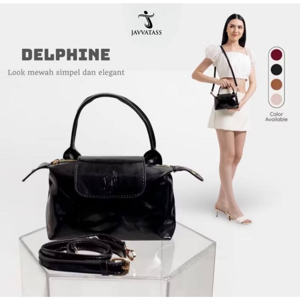 JAVVATASS DELPHINE  Tas Persit Ukuran Kecil Tas Selempang Wanita Jinjing Mini Top Handle Signature C