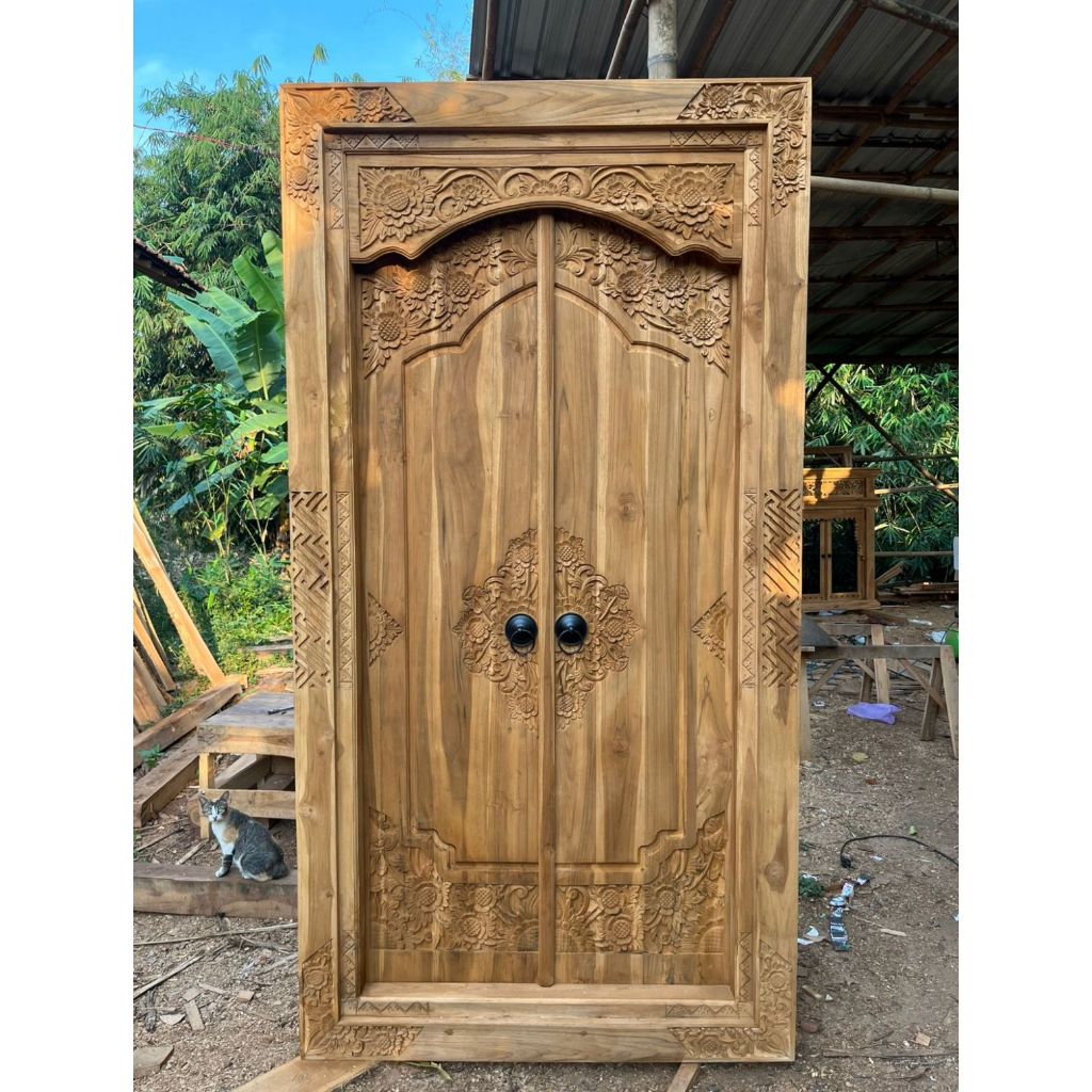 Pintu Gebyok Minimalis Jati | Gebyok Ukir Jepara |Pintu Ukir Minimalis | Ukuran 120x230 CM