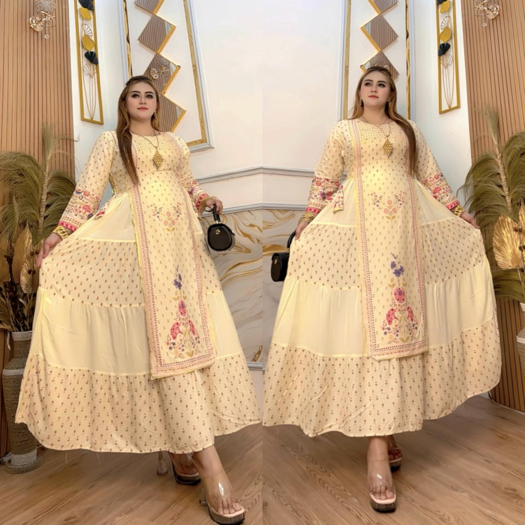 Gamis hindi anar lidah terbaru by ruby bhn katun rayon muat dari bb 40-80