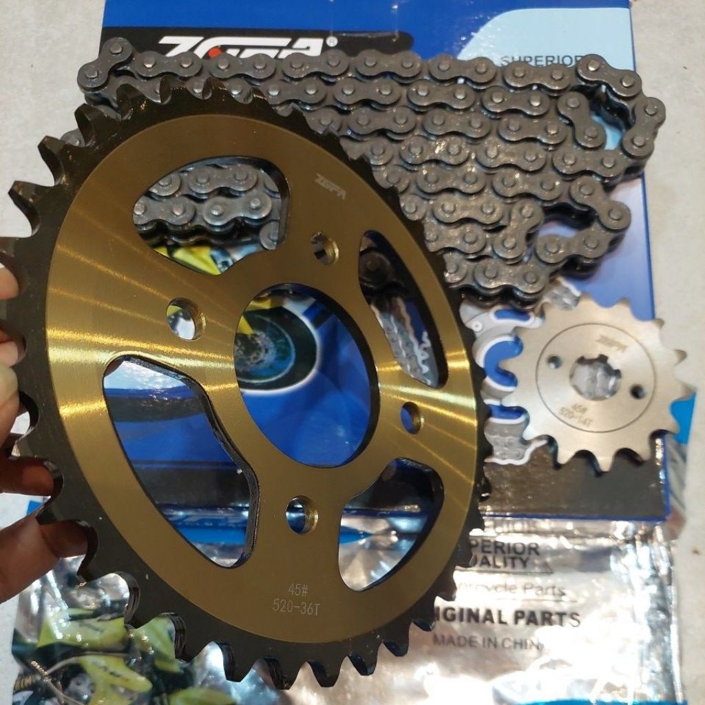 GEAR SET PULSAR 220 - GIR PAKET RANTAI BAJAJ PULSAR 220 TEBAL 520H ZOFA