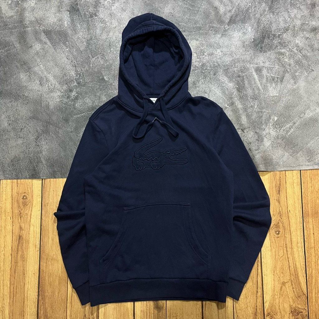 Hoodie lacoste navy on navy