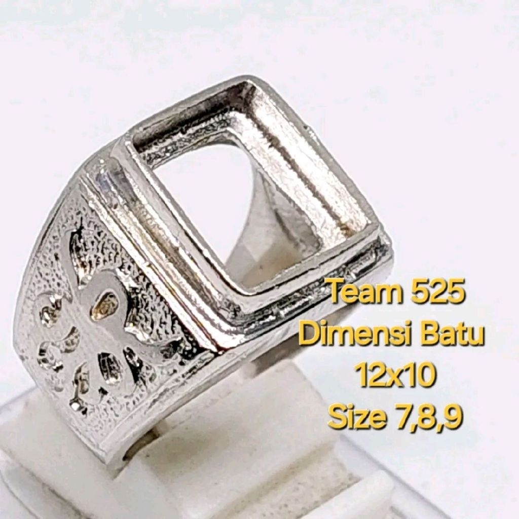 Ring emban alpaka super 12 x 10 eceran / model tanam kotak / pengikat ring cincin batu akik