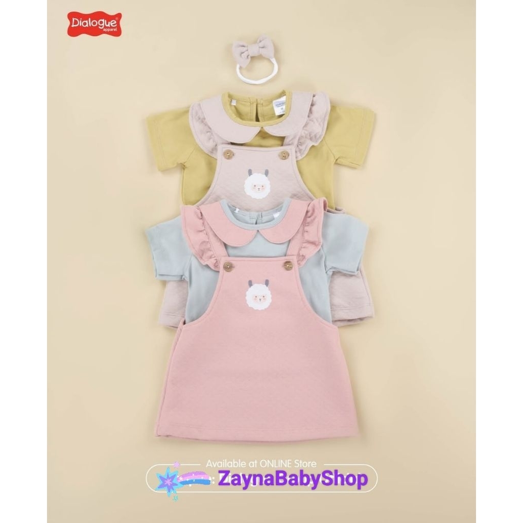 Dialogue Baby Dress Bayi Overall dan Dress Bayi Set Celana Kado Bayi Size 0-3 Bulan