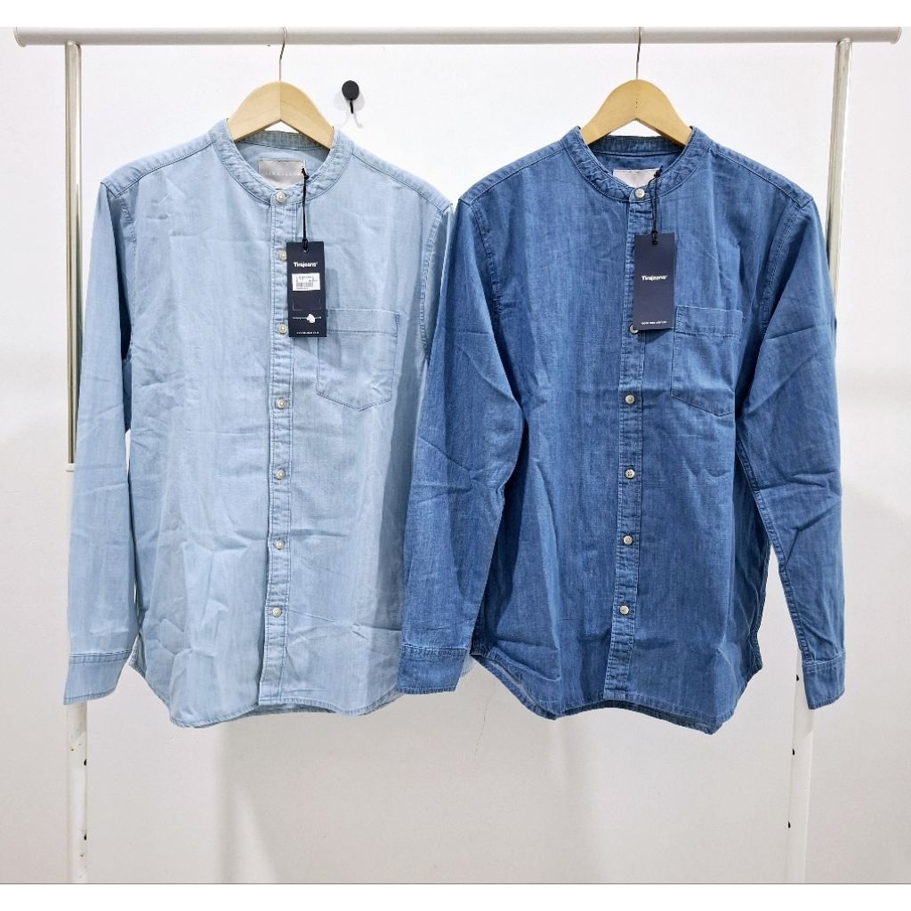 TIRAJEANS KEMEJA KOKO LENGAN PANJANG  DENIM ORIGINAL