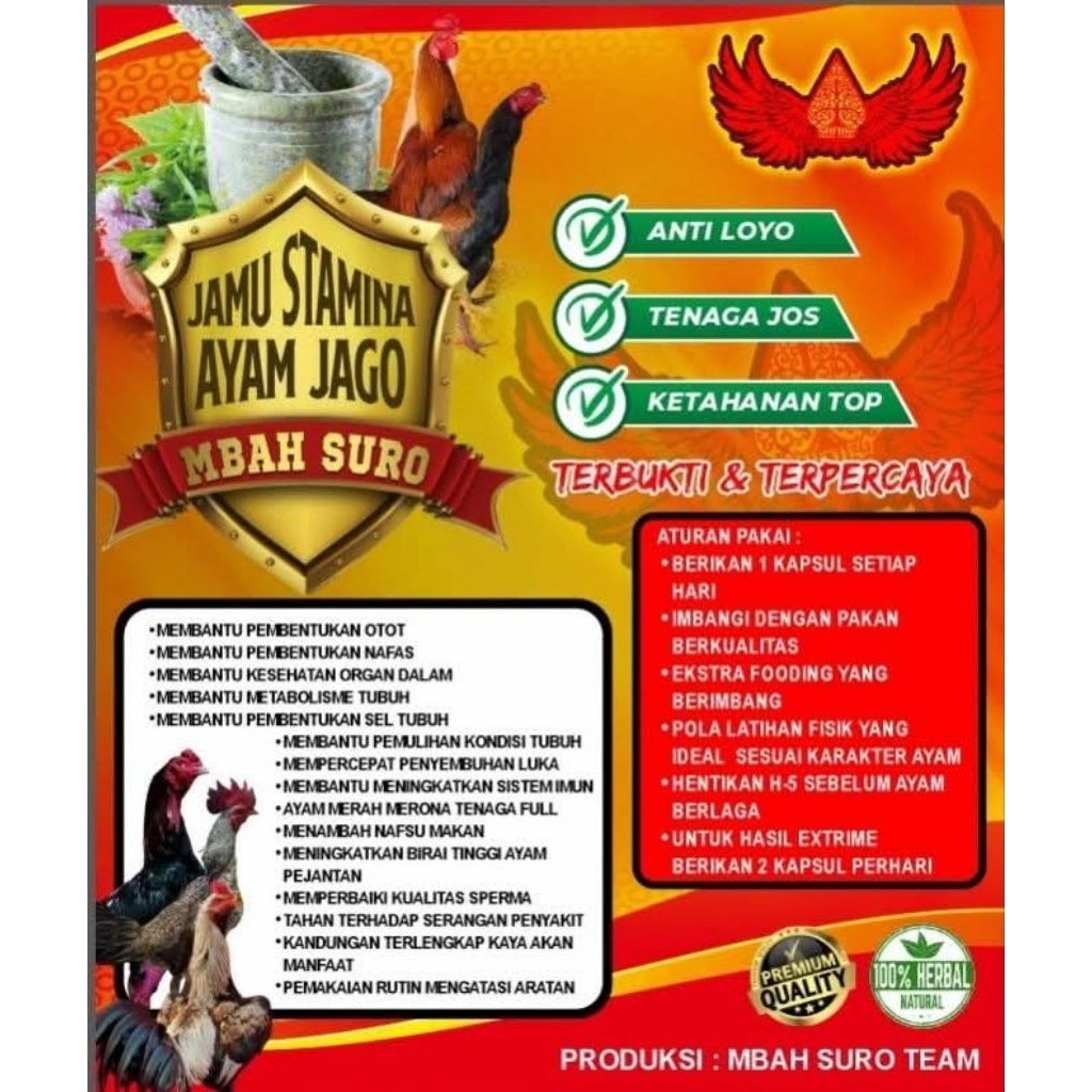 JAMU STAMINA AYAM JAGO MBAH SURO