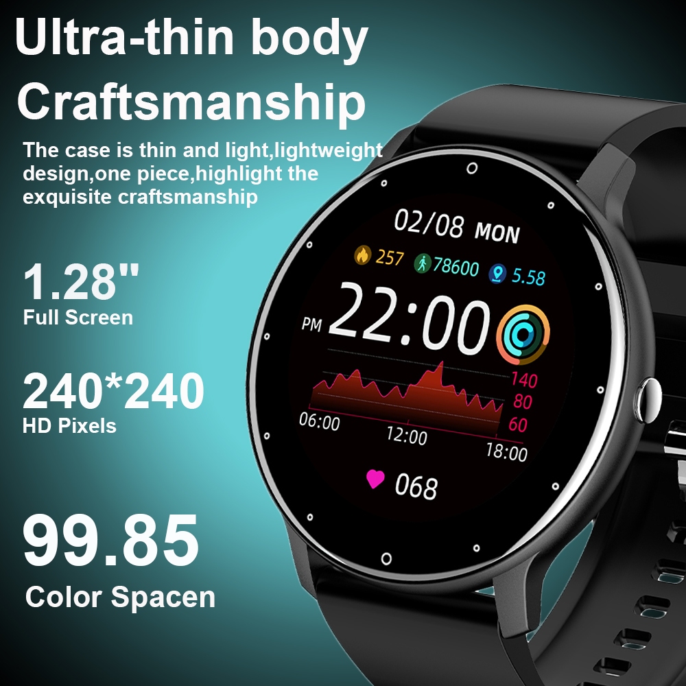 hot deals simbojoy smartwatch zl02d layar terang 1.28'' anti air ip67 olahraga pemantauan tidur dan