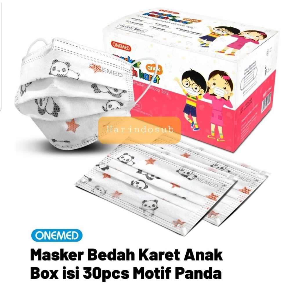 Masker Medis Anak Onemed 3ply / Masker Bedah Karet Anak Onemed