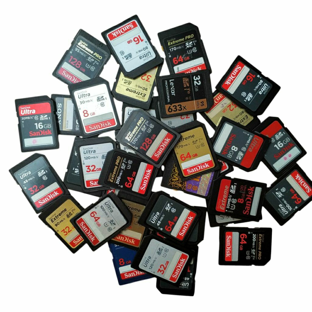 Memory Card SD Card Kamera Camera SDHC SDXC Sandisk Ultra Extreme Pro Lexar Sony V-Gen Toshiba Kartu