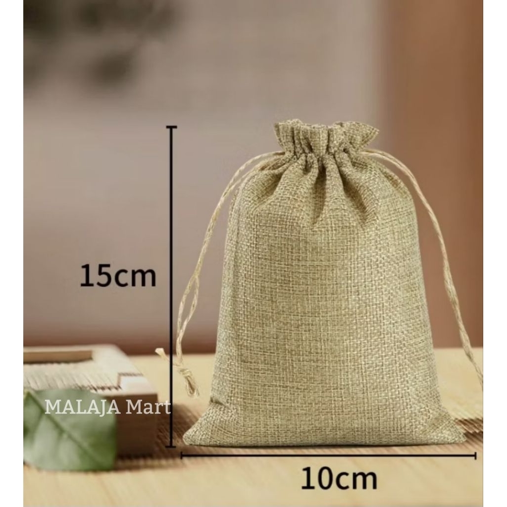 Kantong Serut Tas Draw String Pouch Kain Goni Rustic Packaging Wedding Souvenir Gift ,  Tas Serut , 