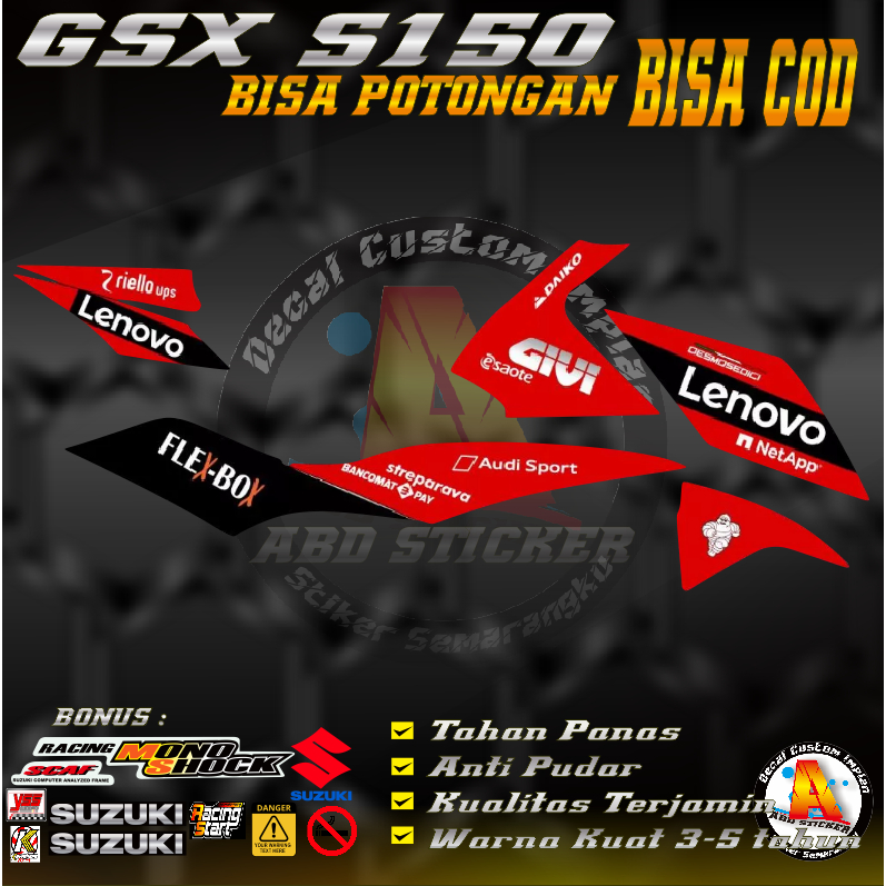 Stiker Decal Motor Suzuki GSX S150 - Decal Stiker GSX S150 Anti Luntur |KODE A285
