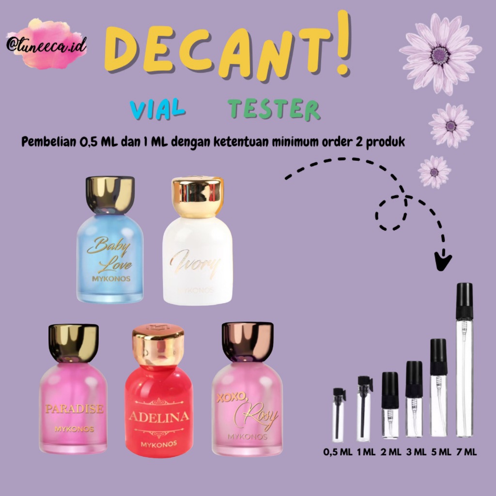 Decant Mykonos Eau De Parfum (Share in Bottle) - Ivory , Paradise , Baby Love , Adelina , Xoxo Rosy