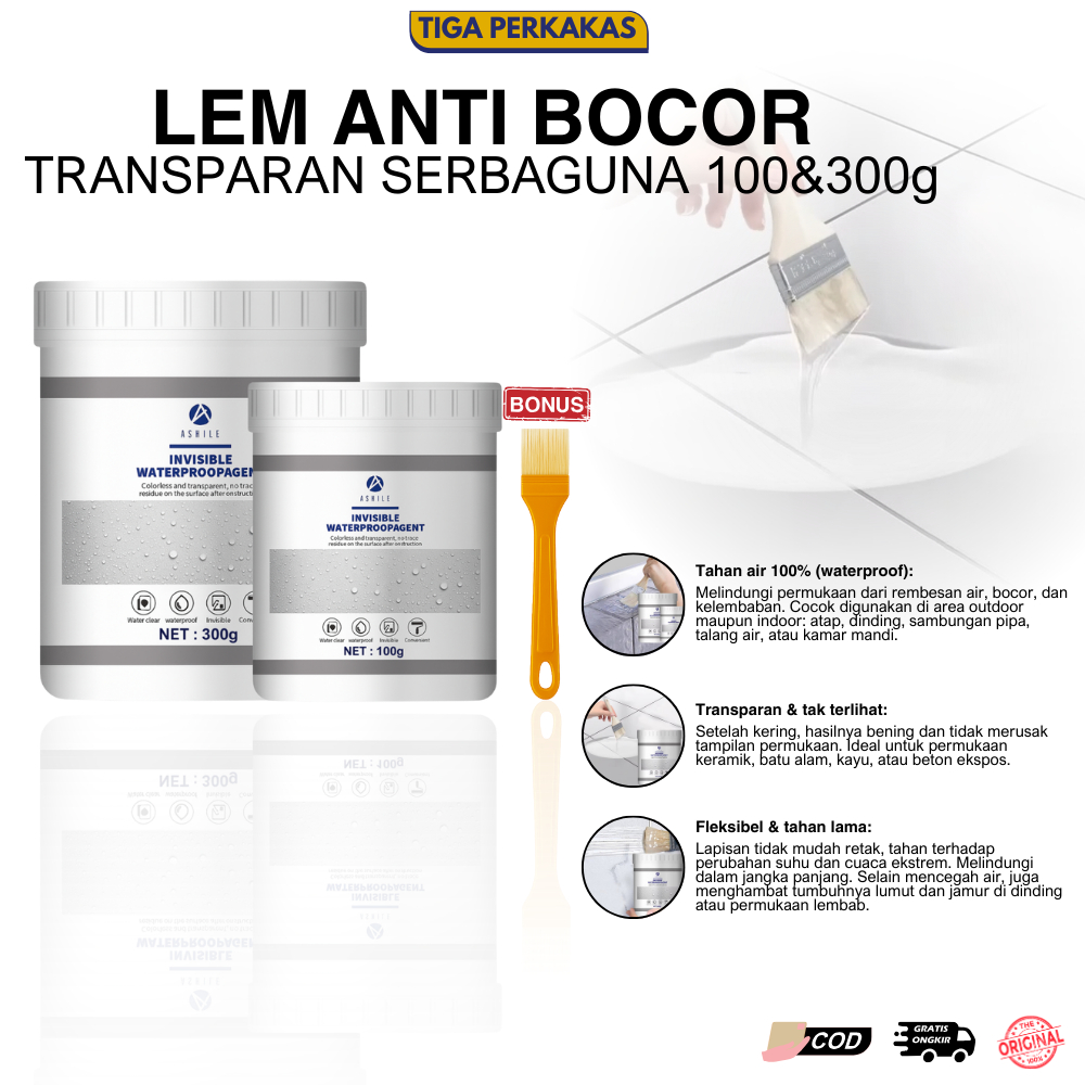 Lem Transparan Anti Bocor Perekat Dinding Keramik Lantai Atap Anti Rembes