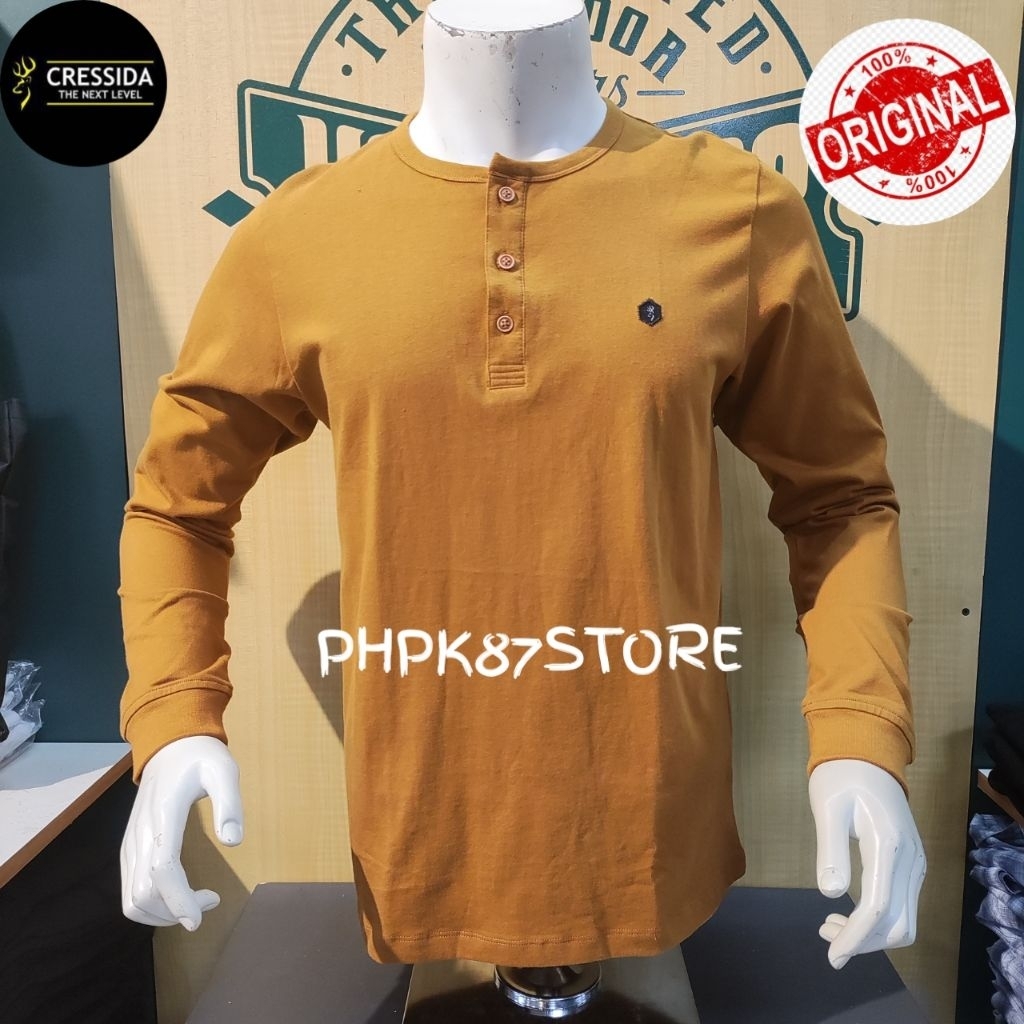 Kaos panjang pria polos Cressida,kaos slimfit original