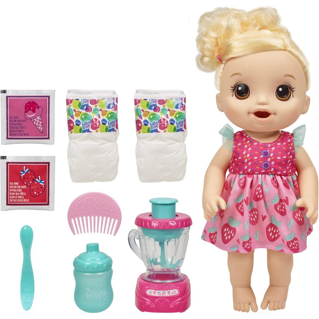 STOK TERBATAS BABY ALIVE MAGICAL MIXER BABY DOLL, STRAWBERRY SHAKE, DOLL WITH TOY BLENDER, BABY DOLL