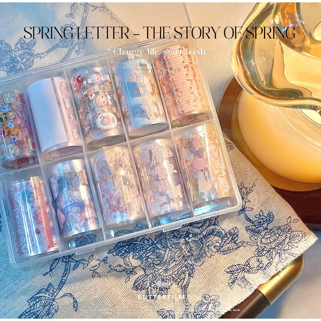 Snowdrop Nail Transfer Paper 5*50Cm | Stiker Kuku Dengan Design 10 Macam Per Box