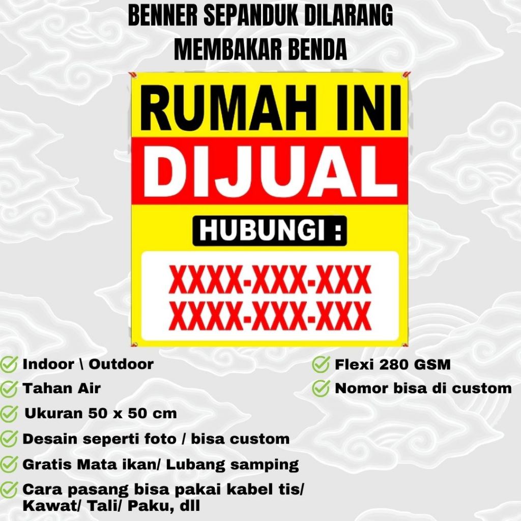 BENNER/MMT SPANDUK CUSTOM RUMAH DIJUAL ECCOGREEN