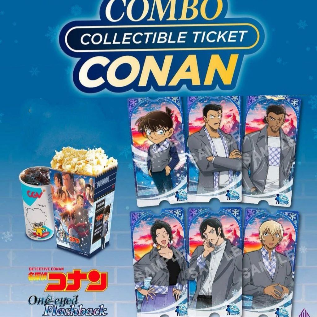 Detective Conan One-eyed Flashback Collectible Ticket ODEX CGV Indonesia Conan Edogawa Kogoro Mouri