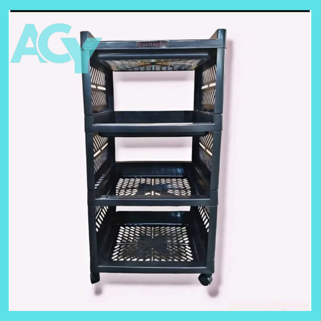 ACY Rak Yoyo Serbaguna 4 Susun Dengan Roda Plastik/Rak Dorong Roda