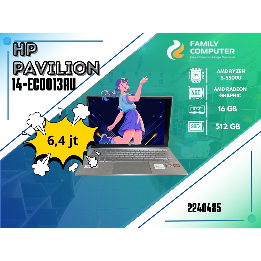 HP PAVILION 14-EC0013AU | AMD RYZEN 5-55OOU | AMD RADEON GRAPHIC