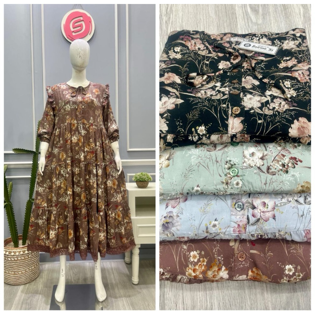 gamis rayon salvina motif