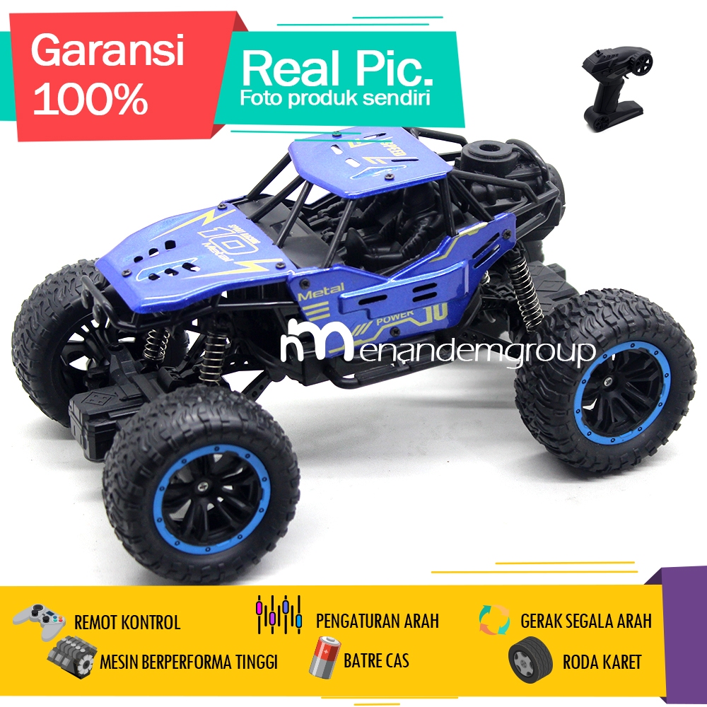 Mainan Mobil Remot Kontrol RC High Speed Trail Monster Besi Metal Asep Batre Cas