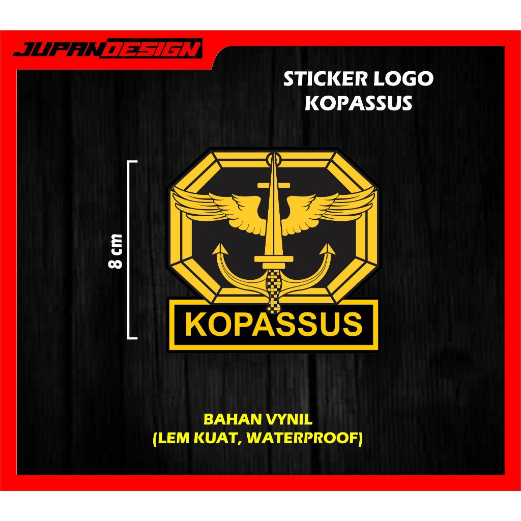 JUPANDESIGN STICKER LOGO KOPASSUS UKURAN 15CM