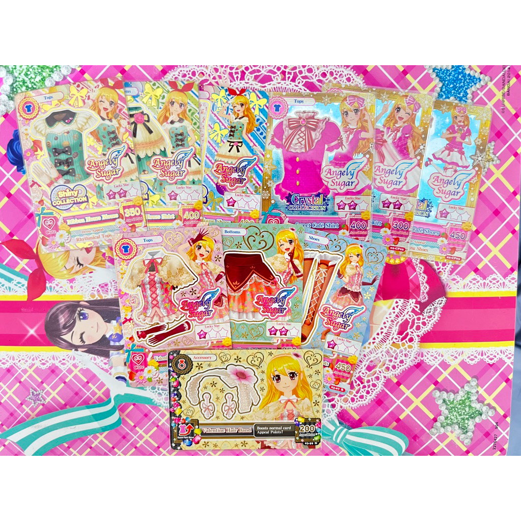 Kartu Aikatsu Ichigo Hoshimiya Angely Sugar Rare Campaign Set Sweet Cafe Ribbon House Valentine Styl