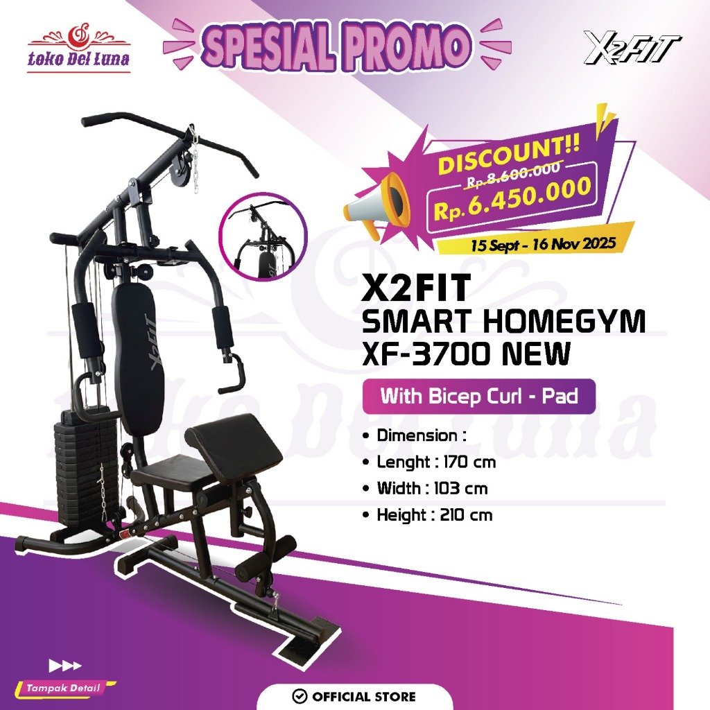 home gym X2FIT XF3700 (with hammer tone + bicep curl pad)