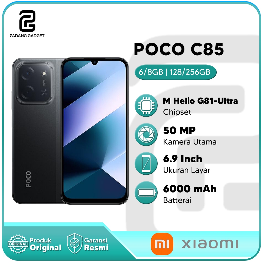 Xiaomi Poco C85 6+6/128GB | 8+8/256GB Hp Android Smartphone Baru Garansi Resmi