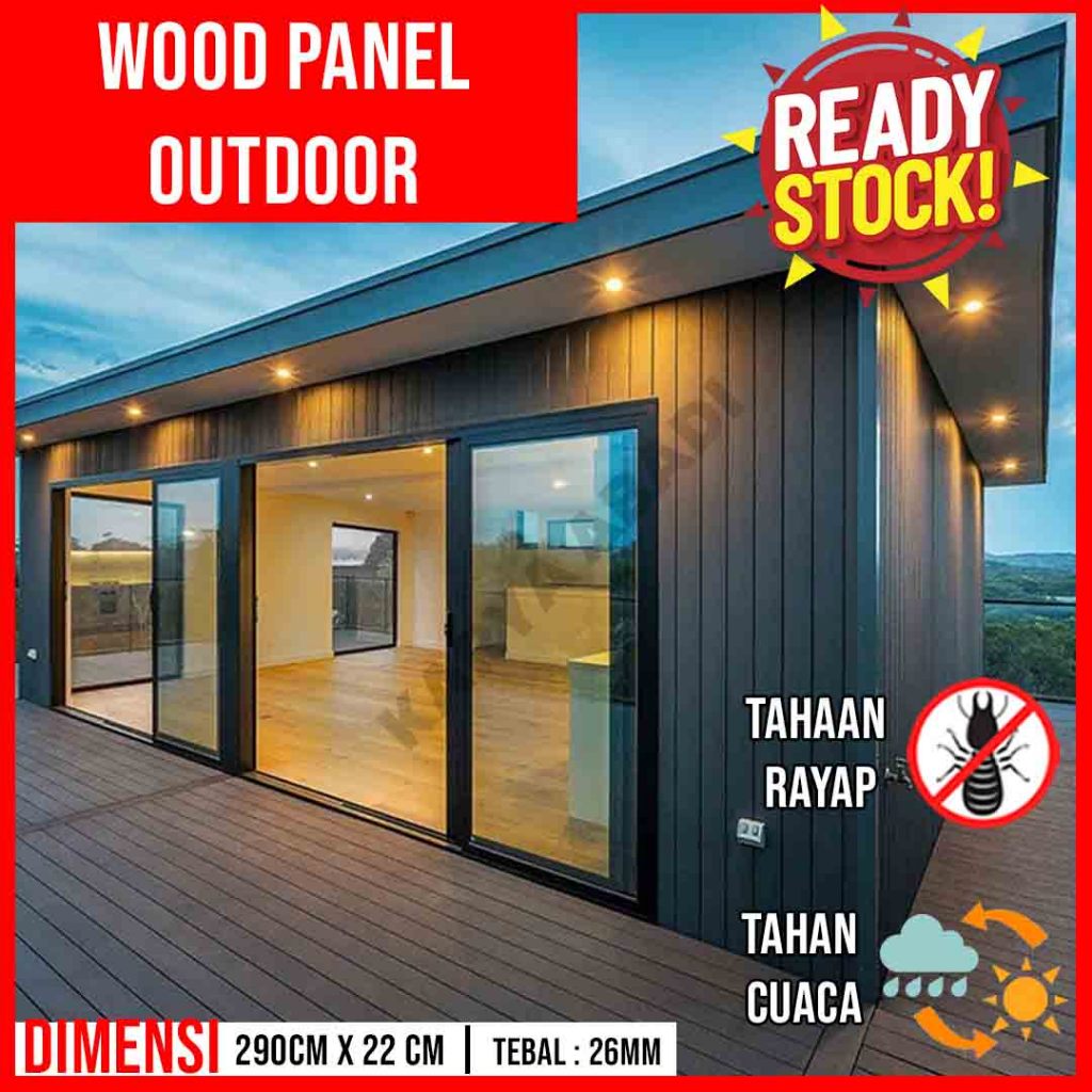 WPC WALLPANEL OUTDOOR / WALL PANEL WPC MOTIF KAYU OUTDOOR