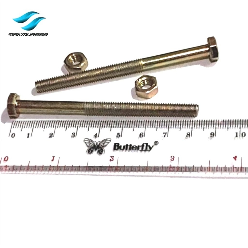 BOX baut mur kuning / bmk M6x80 baut dan mur isi 200