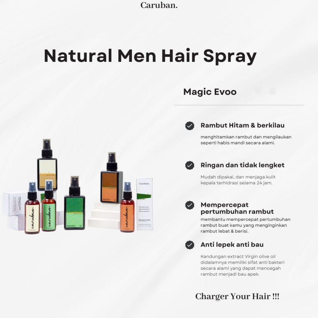 Hair Spray Rambut  Minyak Rambut Pria  Alami  Caruban