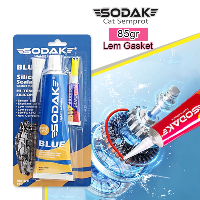 Lem Knalpot Tahan Panas / High Temp Auto Lem Sealant Biru 85GR