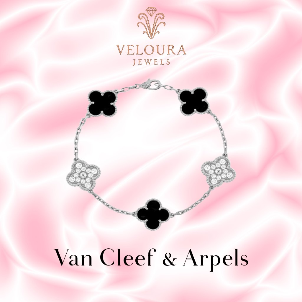 Gelang Wanita, Gelang Semanggi Aesthetic Emas 17K, Gelang Couple Bestie