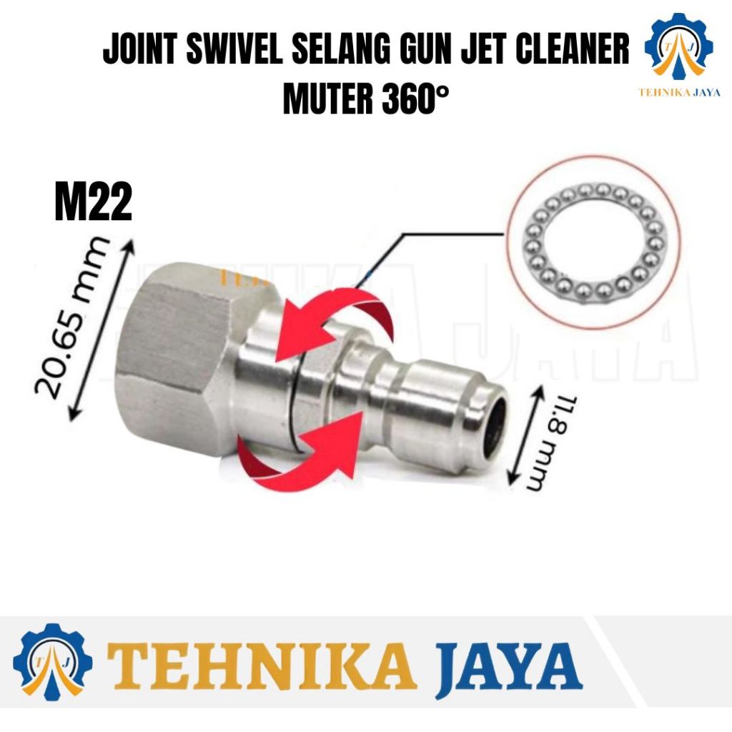 Join Swivel Quick Release 360 Derajat Jet Cleaner High Pressure Washer Ukuran M22 M14