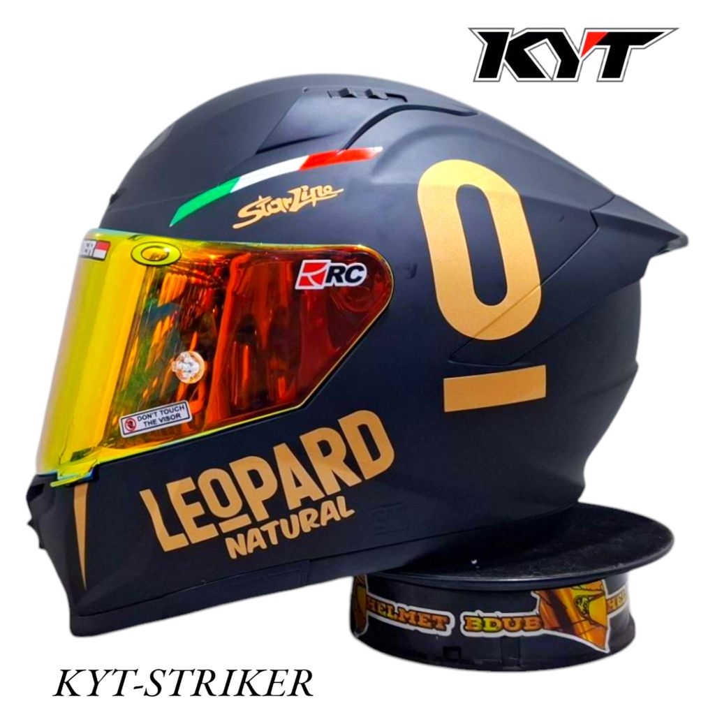 Helm KYT striker Leopard paket ganteng 100% original KYT