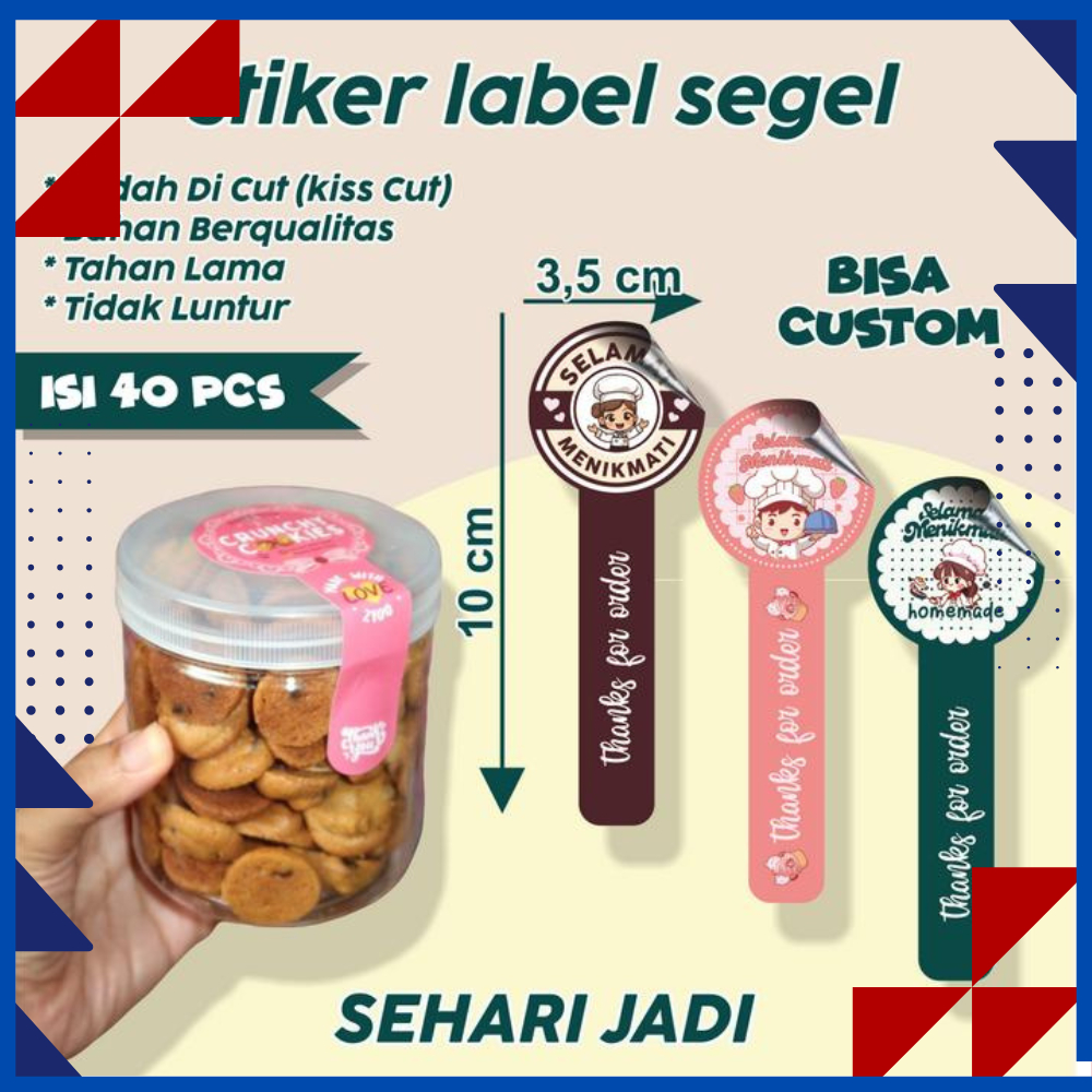 Sticker Segel Label Makanan Stiker Label Segel Toples Serbaguna