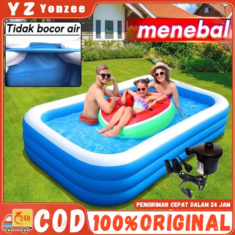 kolam renang anak 3M kolam renang anak jumbo 3 ring kolam persegi Swimmming Pool Kolam Renang Anak 3