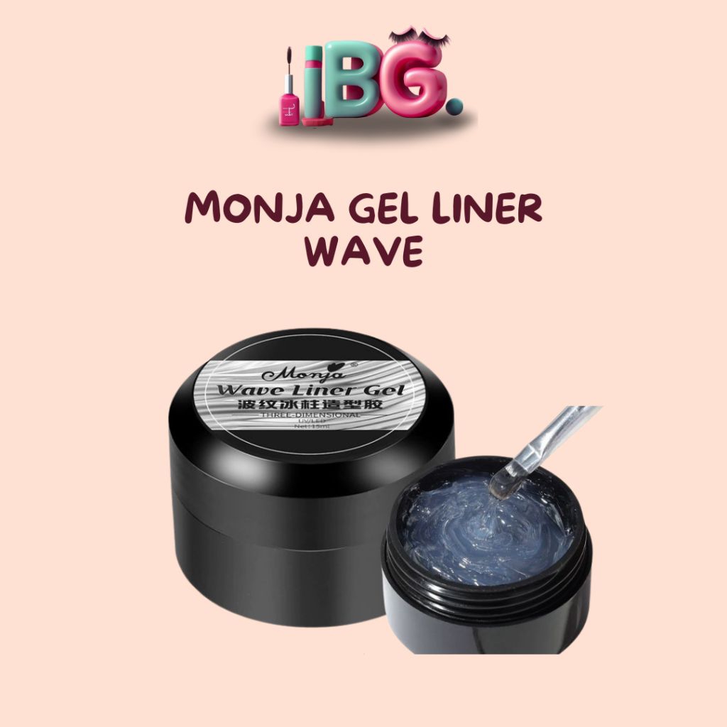 Monja Wave Liner Gel Monja Wave gel liner Bigsize 15ml Gel Nail Art Garis & Dekorasi Kuku Gel monja 3D