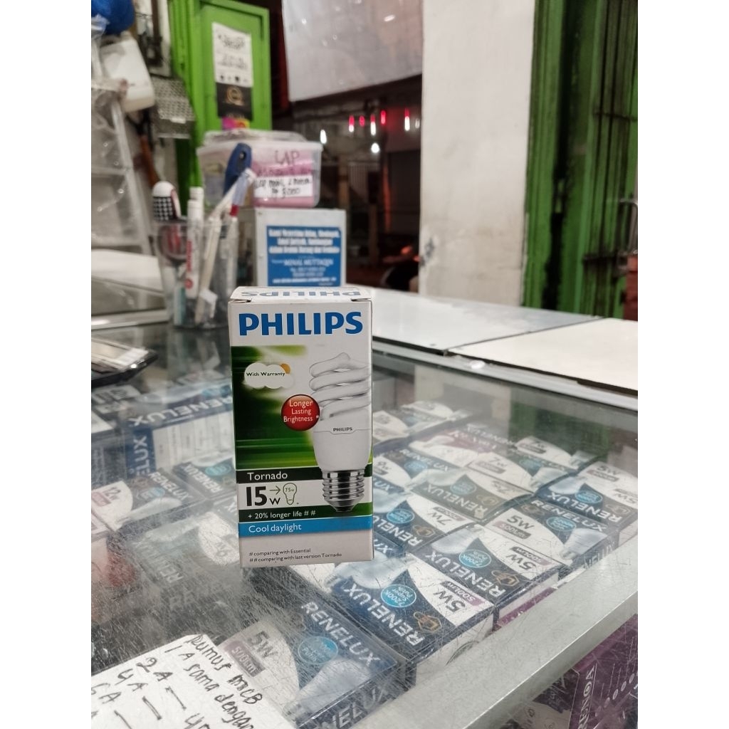 Lampu Philips Tornado 15Watt Putih/Lampu Philips 15Watt Putih